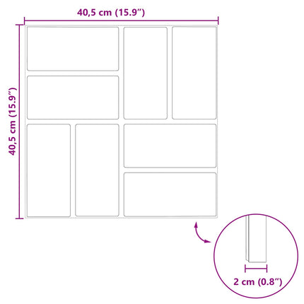 Trædesten 6 pcs Sort 40,5 x 40,5 x 2 cm Gummi