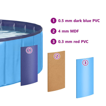 Hund Pool Ø200 x 30 cm Tykt PVC Blå