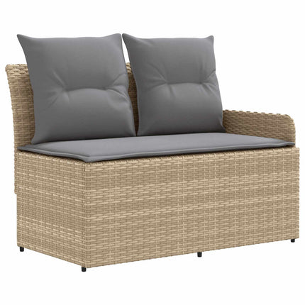 Møbel sæt 5 stk. Beige og lys grå PE Rattan