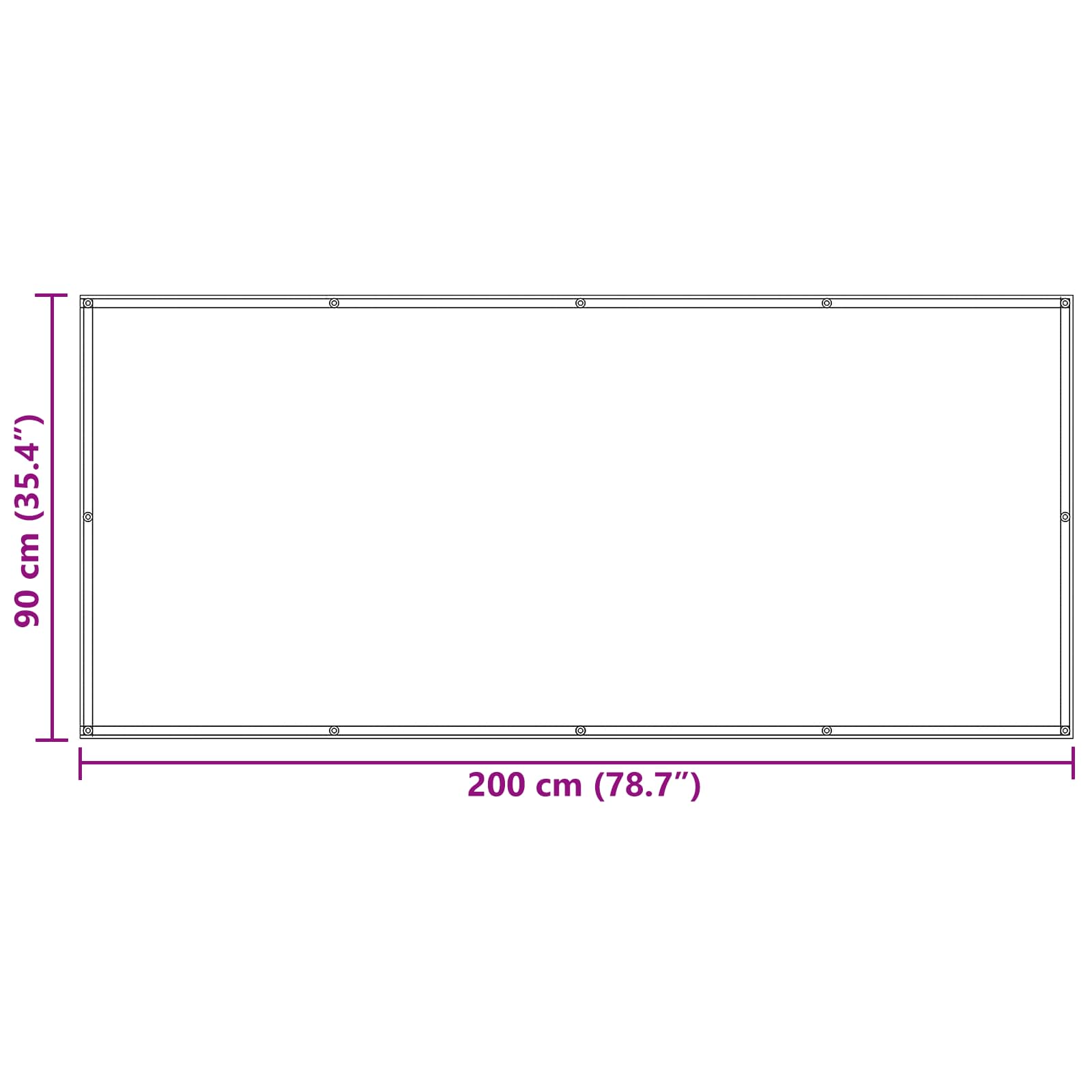Altan Skærm 90 x 200 cm PU belagt oxford alu