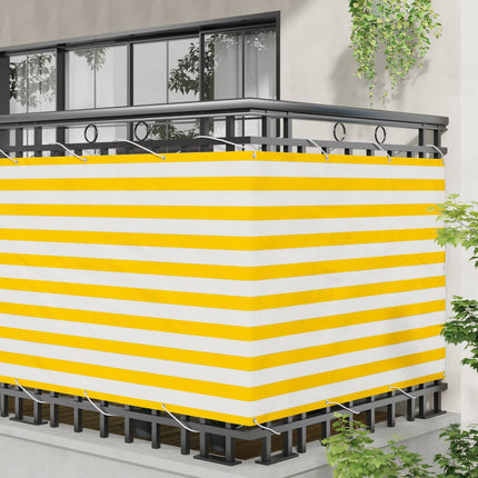 Altan Skærm 110 x 300 cm Oxford stof Rektangulær Gul og Hvid