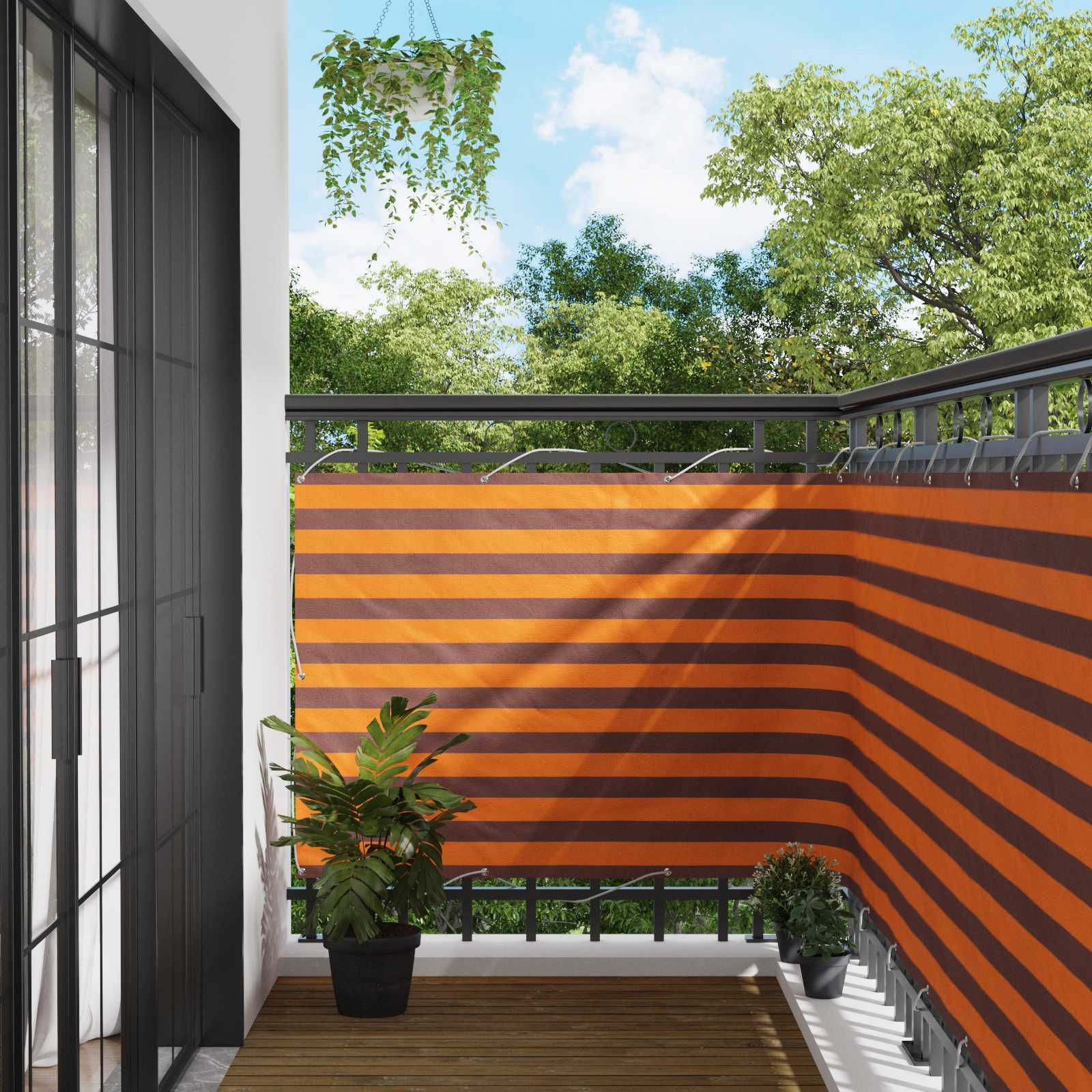 Altan Skærm Orange og Brun 110 x 200 cm Oxford stof billede
