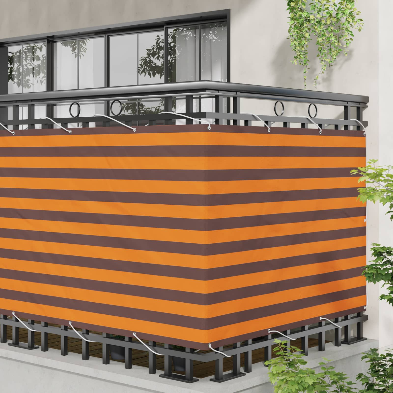 Altan Skærm Orange og Brun 110 x 500 cm Oxford stof