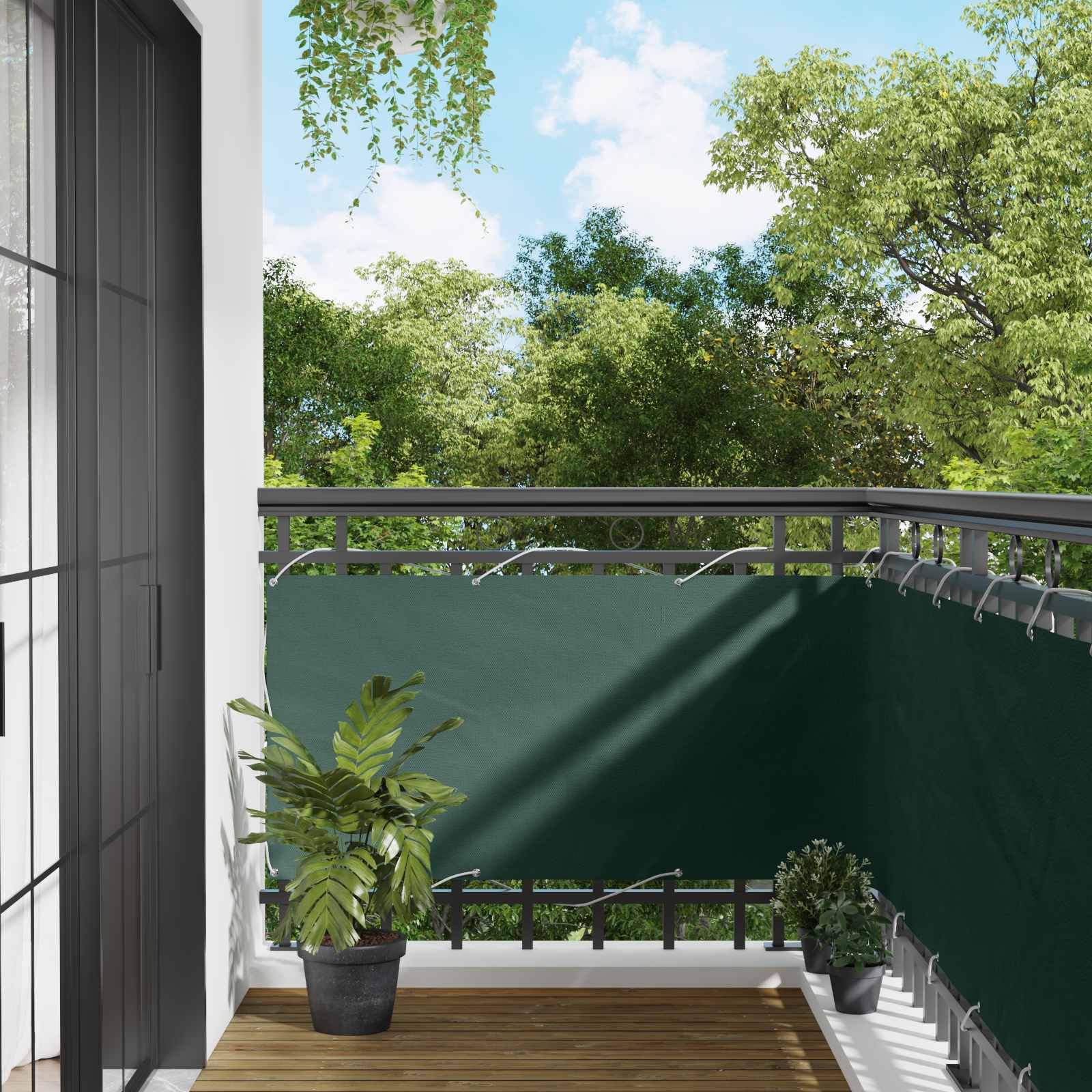 vidaXL Altan Skærm 75 x 200 cm PU belagt oxford alu Rektangulær
