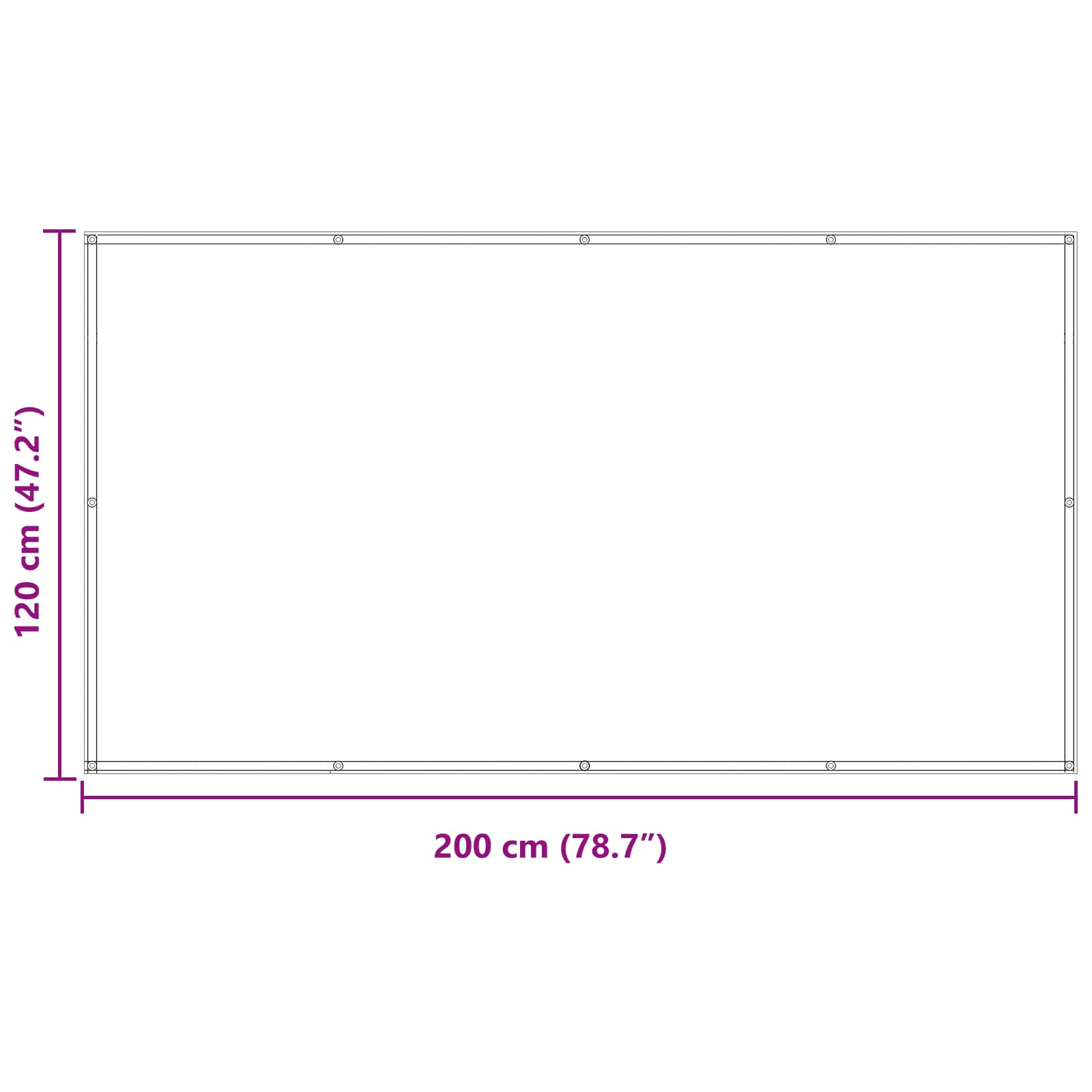 Altan Skærm Sort 120 x 200 cm PU belagt oxford alu