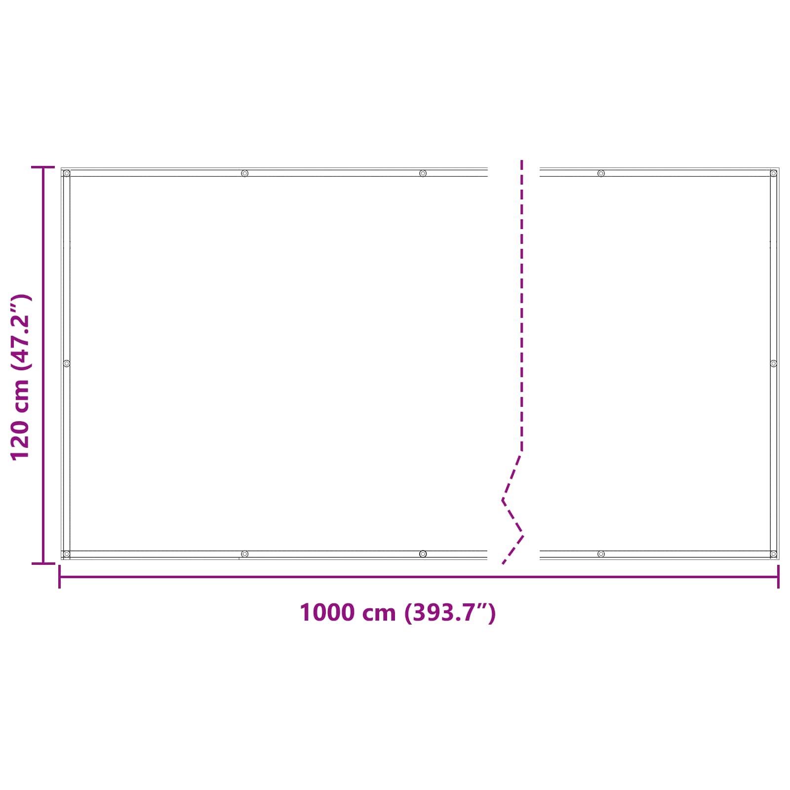 Altan Skærm Lys Grå og Hvid 120 x 1000 cm PU belagt oxford alu
