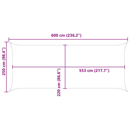 Solskygge sejl Antracit 6 x 2,5 m 100% polyester Oxford