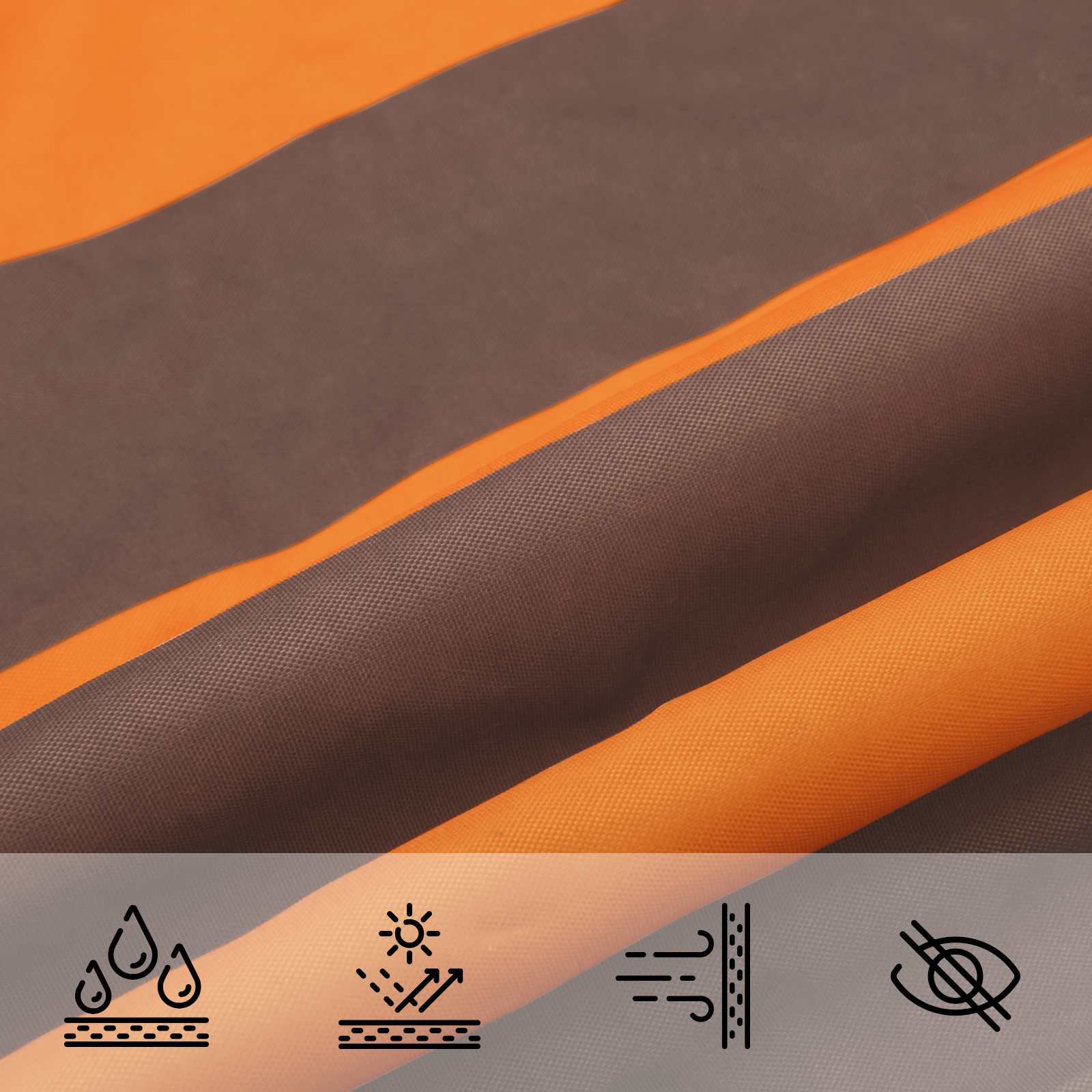 Solskygge sejl Orange og Brun 3 x 3 x 3 m 100% polyester Oxford