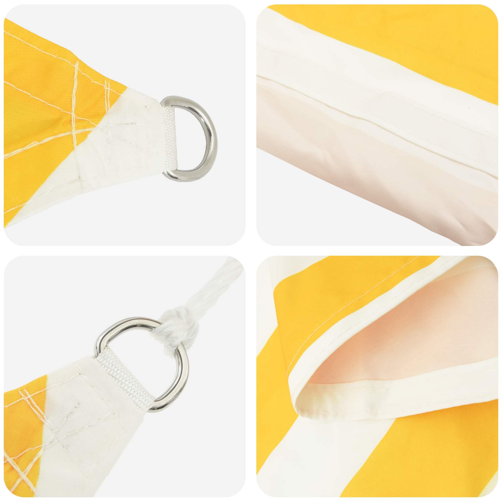 Solskygge sejl Gul og Hvid 5 x 5 x 6 m 100% polyester Oxford