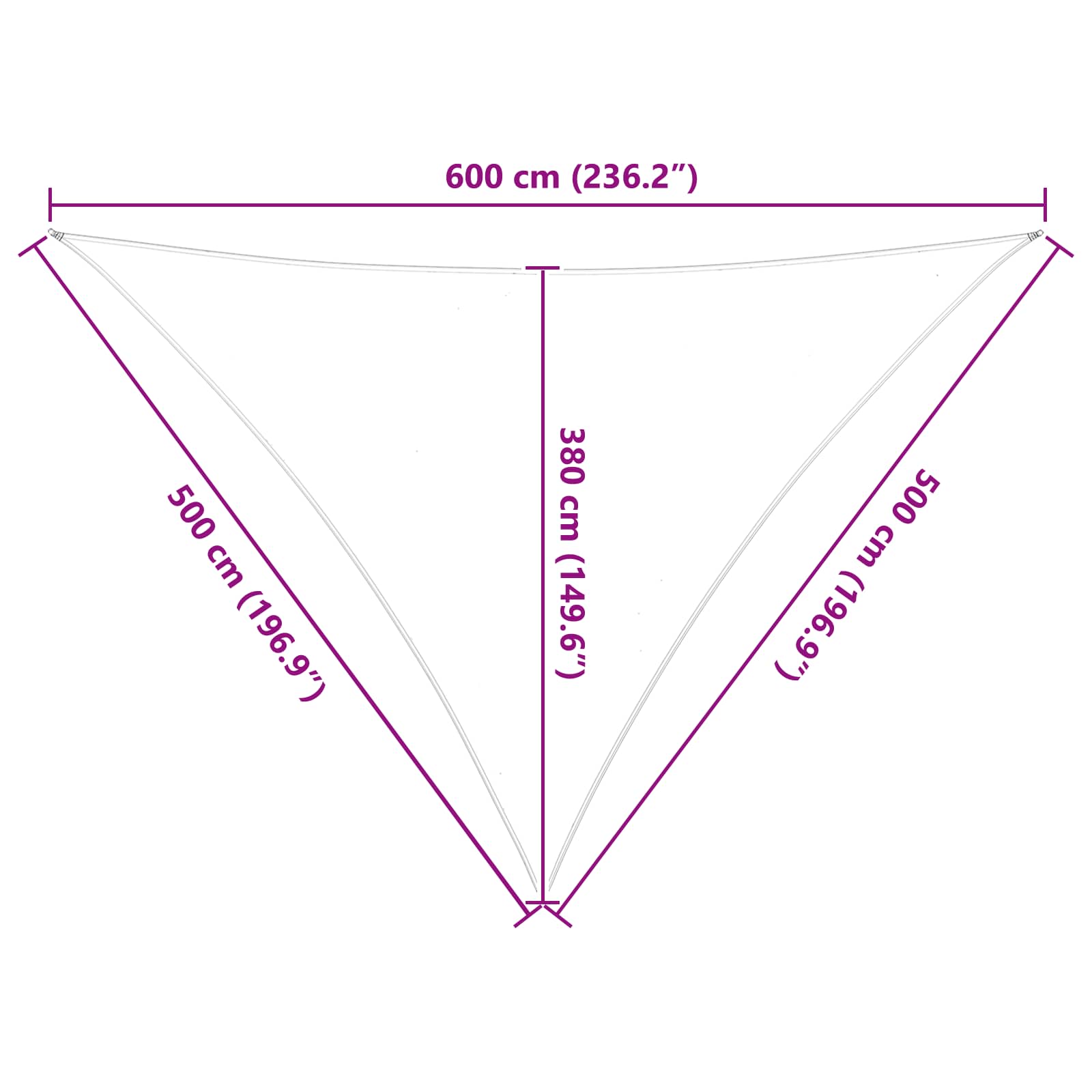 Solskygge sejl Gul og Hvid 5 x 5 x 6 m 100% polyester Oxford