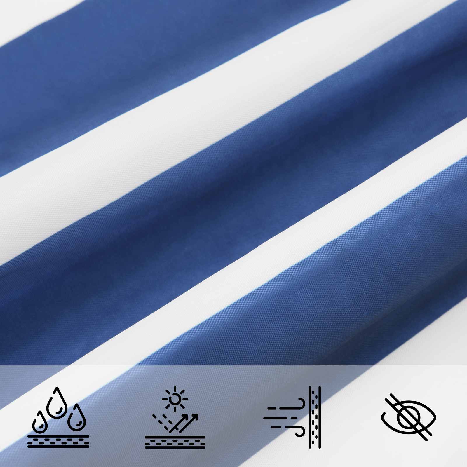 Solskygge sejl Blå og Hvid 3 x 4 x 4 m 100% polyester Oxford