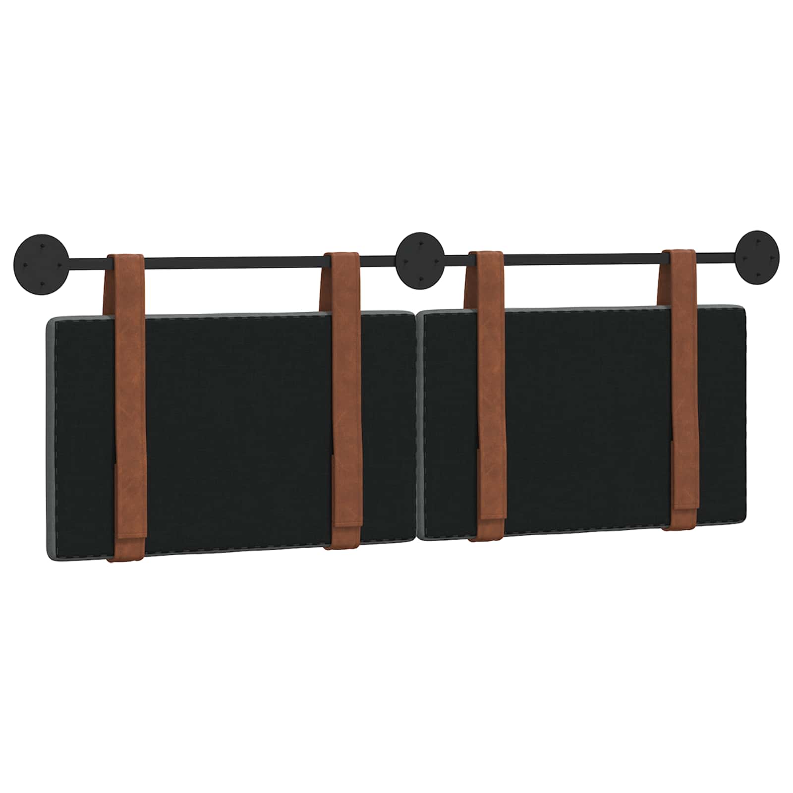 Hængende Hovedgavl Ensfarvet Mørkegrå 130 x 55 x 5 cm Antik PU