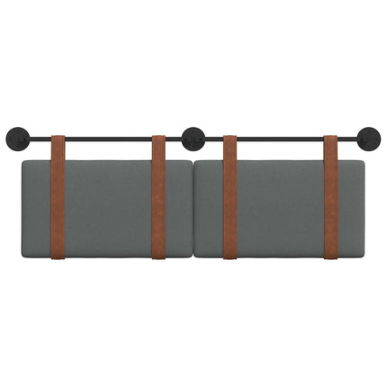 Hængende Hovedgavl Ensfarvet Mørkegrå 130 x 55 x 5 cm Antik PU