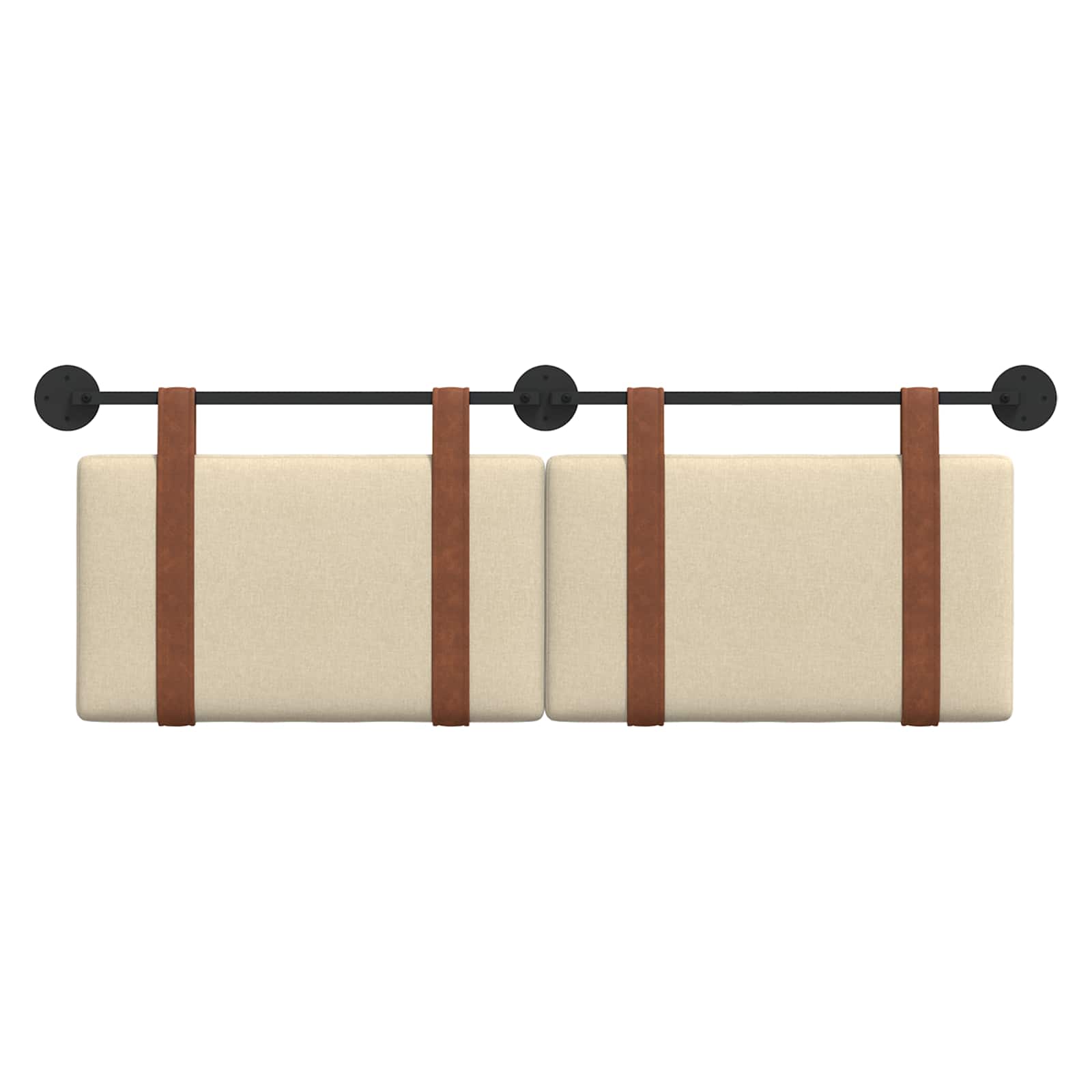 Hængende Hovedgavl Vægmonteret Creme 130 x 55 x 5 cm Antik PU