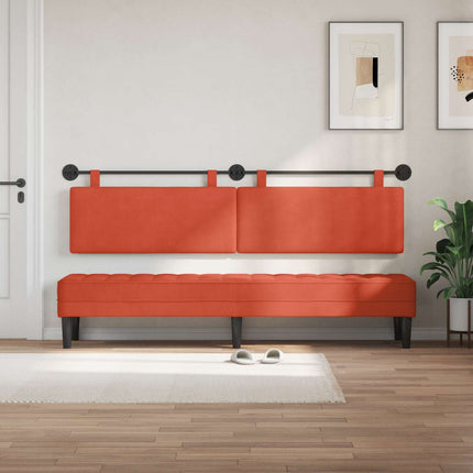 Hængende sengegavl Rød orange Velourstof
