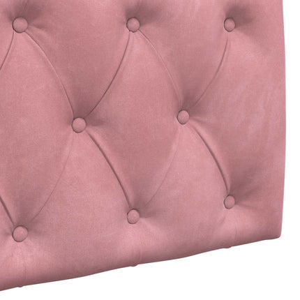 Hængende sengegavl Med LED-lys Lyserød Fløjl