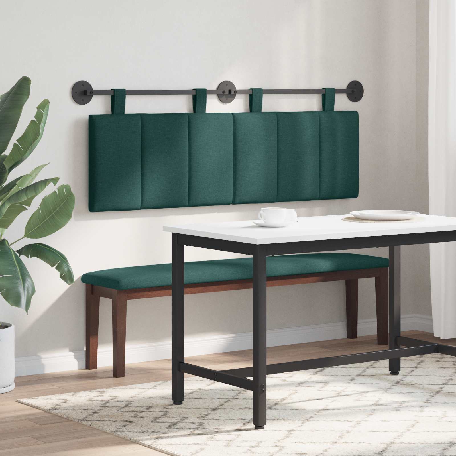 Hængende sengegavl Mørkegrøn Stof