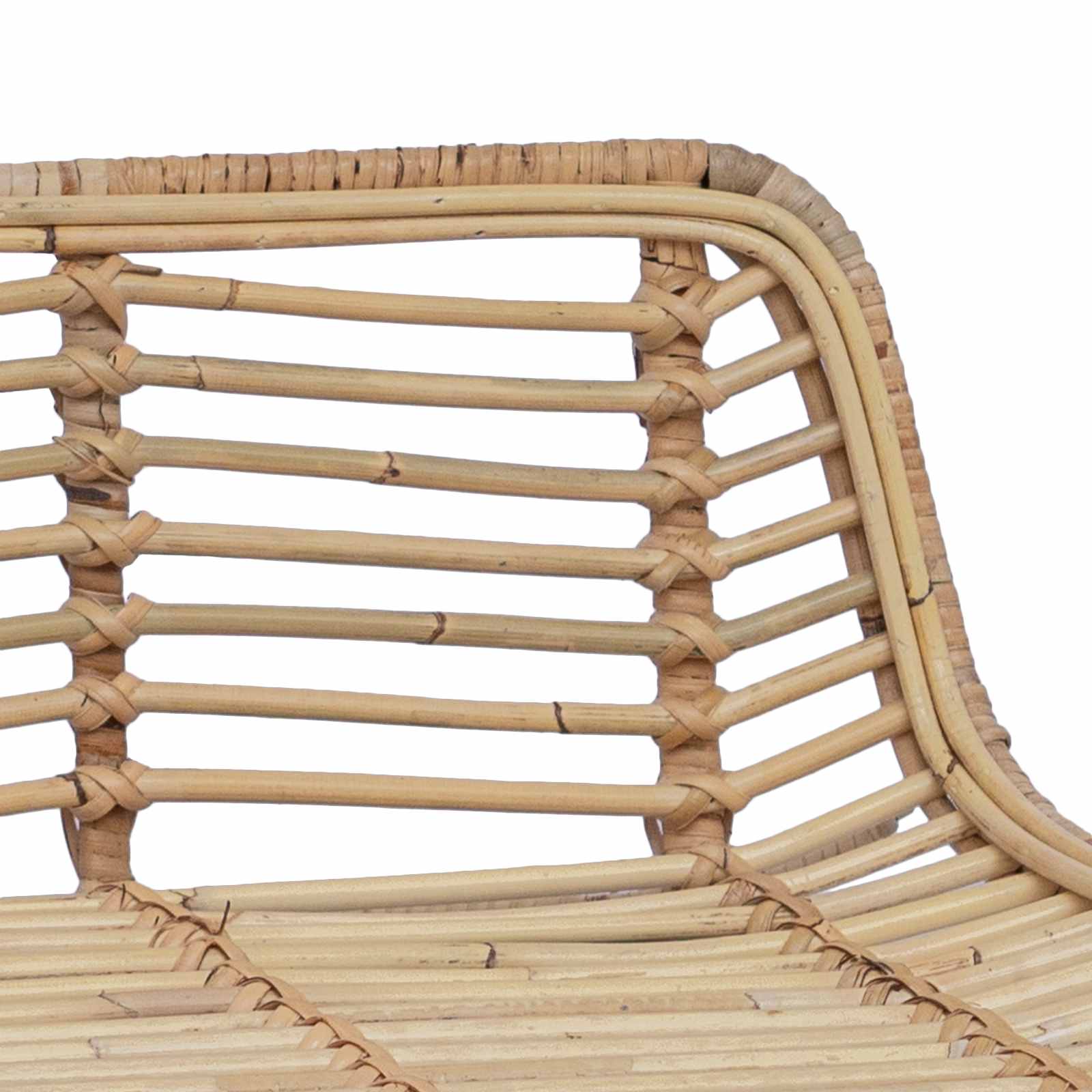 Barbænk 2 pcs Naturfarvet 44 x 45 x 76 cm Rattan og Stål