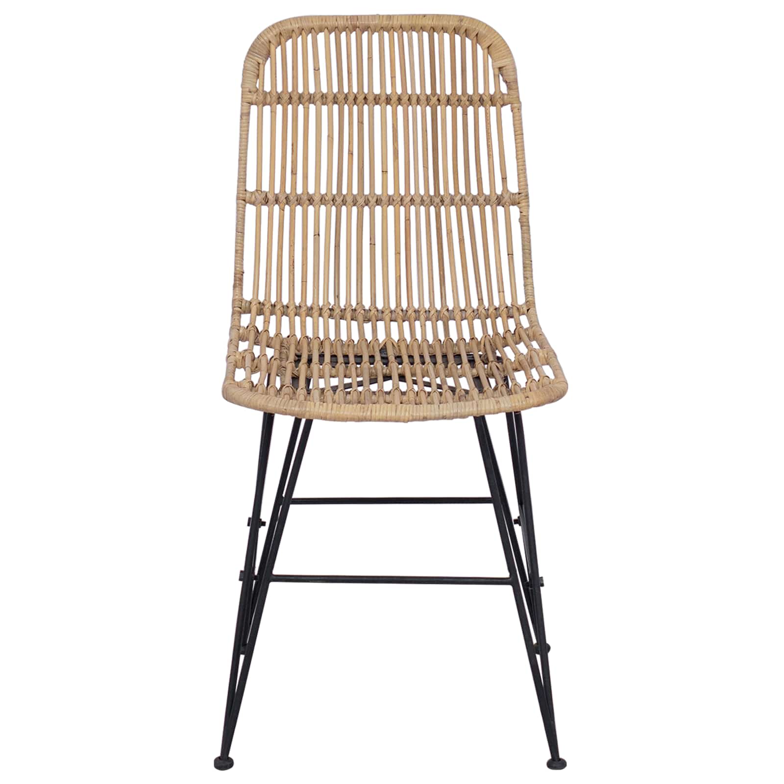 Spisestol 2 pcs Naturfarvet 41 x 55 x 85 cm Rattan og Stål