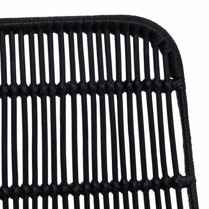 Spisestol 2 pcs Sort 41 x 55 x 85 cm Rattan og Stål