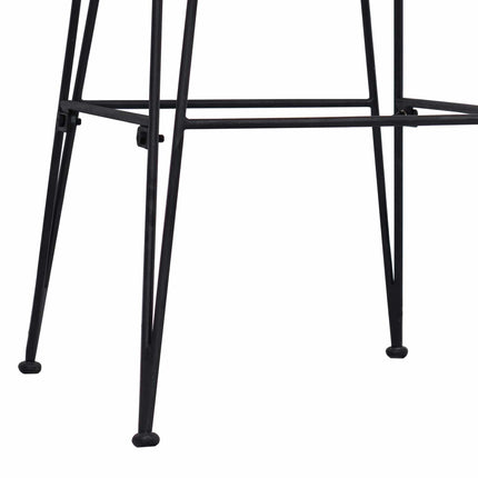 Spisestol 2 pcs Sort 41 x 55 x 85 cm Rattan og Stål