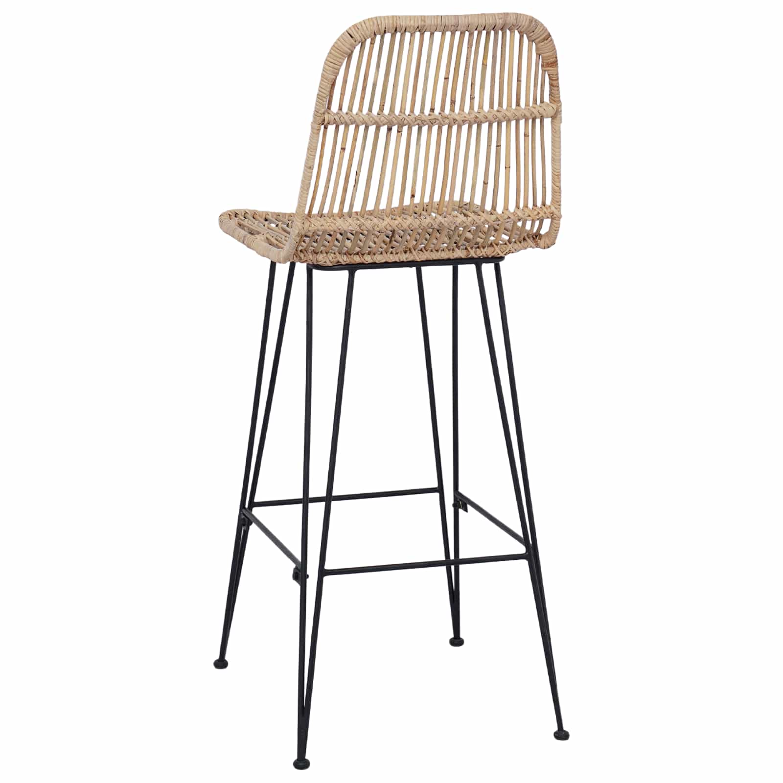 Barbænk 2 pcs Naturfarvet 44 x 55 x 109 cm Rattan og Stål