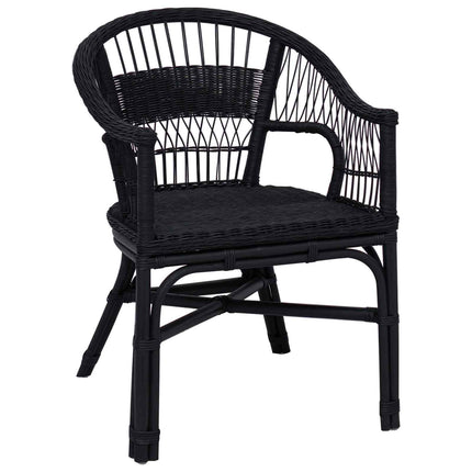 Staplestol Sort 60 x 60 x 81 cm Rattan