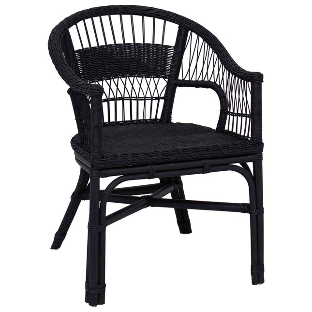 Staplestol Rattan Sort 60 x 60 x 81 cm