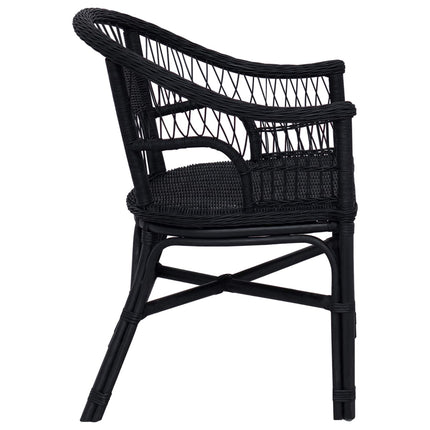 Staplestol Sort 60 x 60 x 81 cm Rattan