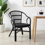 Staplestol Sort 58 x 60 x 81 cm Rattan