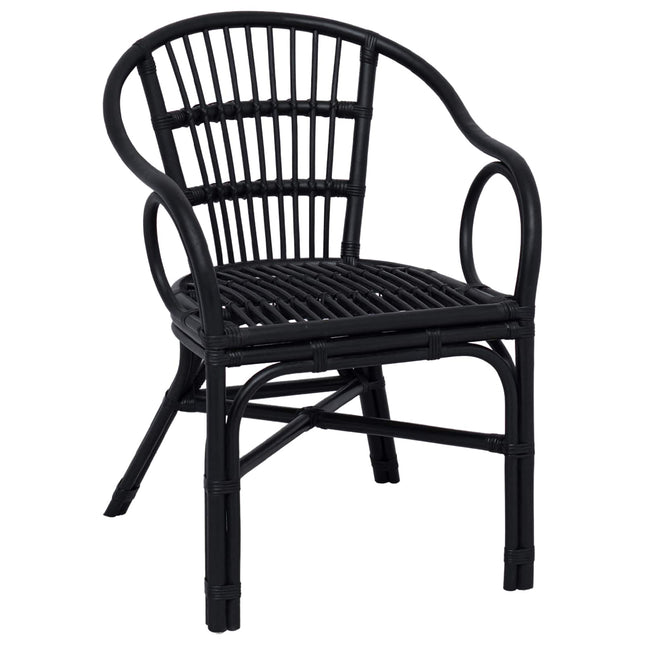 Staplestol Sort 58 x 60 x 81 cm Rattan