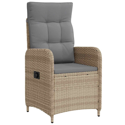 Udendørs spise sæt 5 stk. Beige og lys grå polyrattan