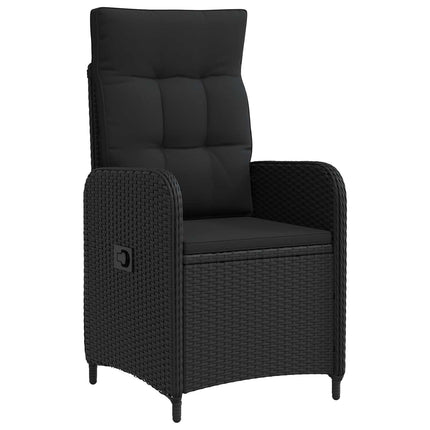 Have lounge sæt 3 stk. Sort PE rattan og pulverlakeret stål