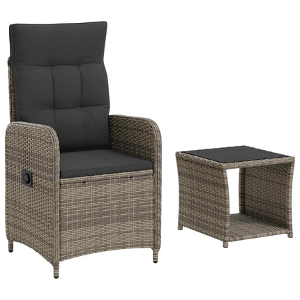 Have lounge sæt 2 stk. Grå og Mørkegrå Poly Rattan og Glas