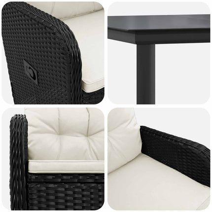 Sofa Bord Sæt 7 stk. PE rattan og pulverlakeret stål