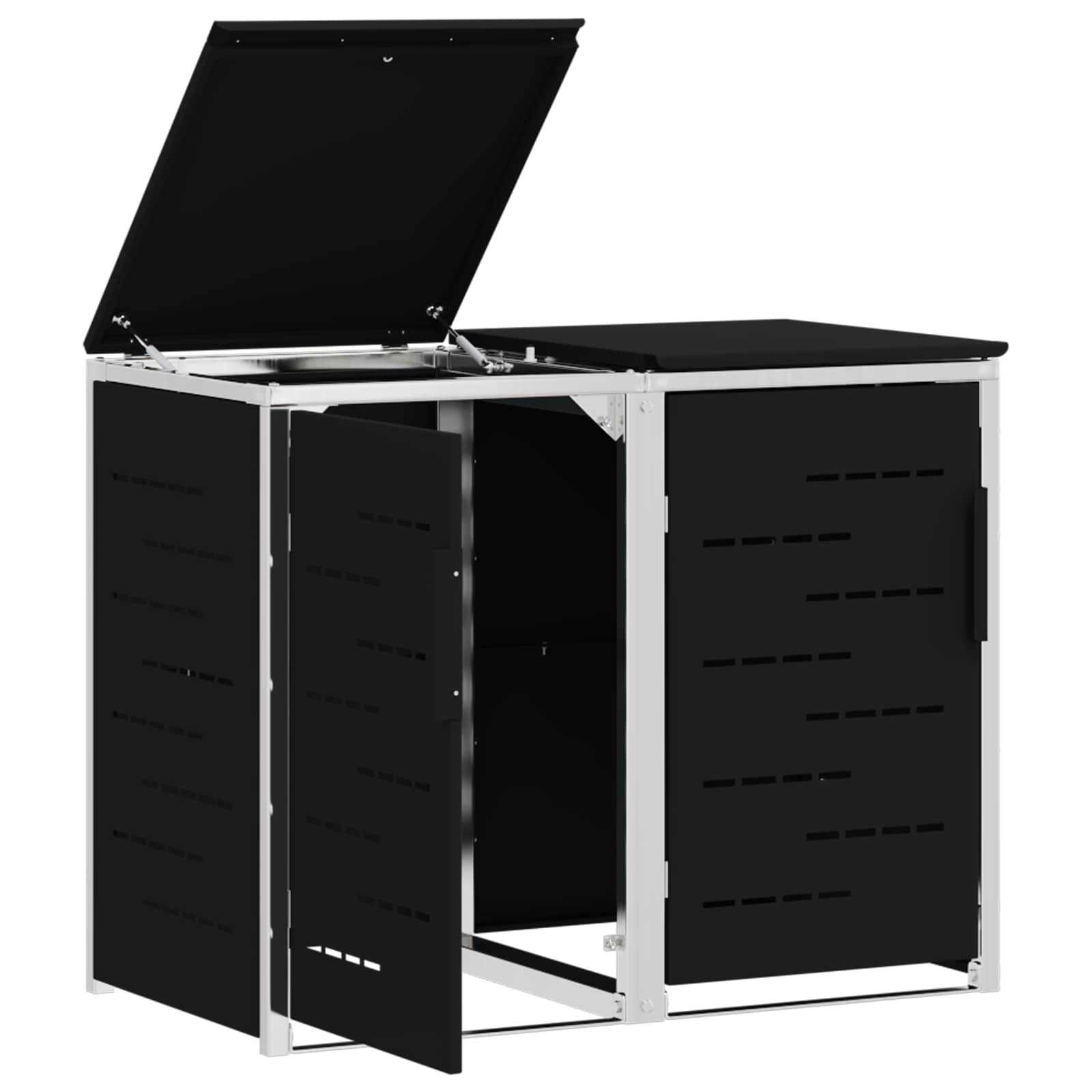 Skraldespand opbevaring Sort 138 x 77,5 x 112,5 cm