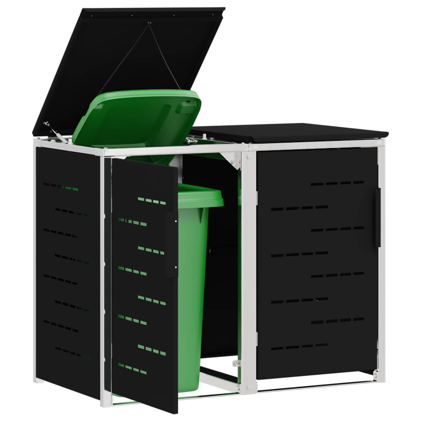 Skraldespand opbevaring Sort 138 x 77,5 x 112,5 cm