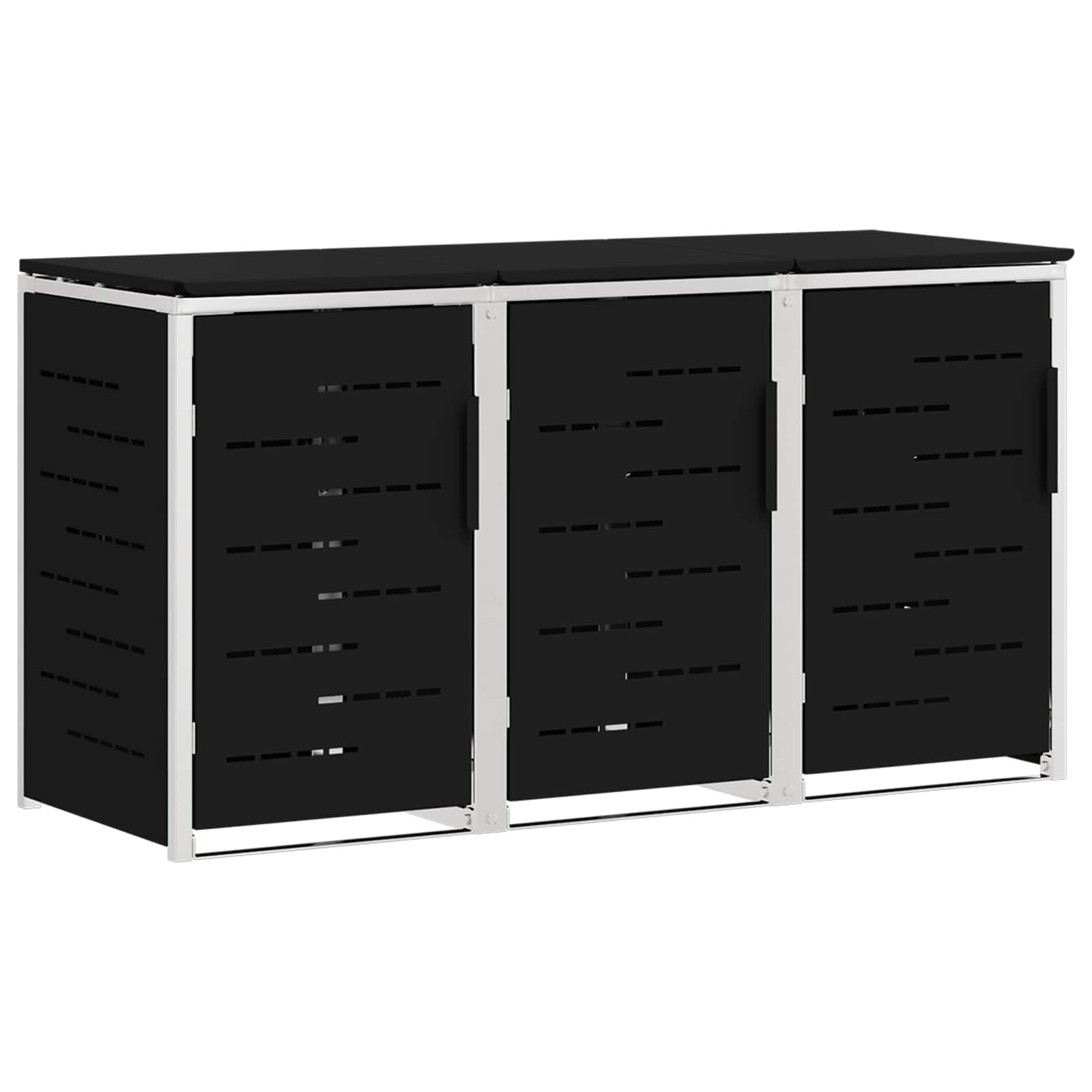 Skraldespand opbevaring Sort 207 x 77,5 x 112,5 cm