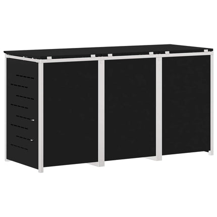 Skraldespand opbevaring for 3 Bins 240L Rustfrit stål Sort