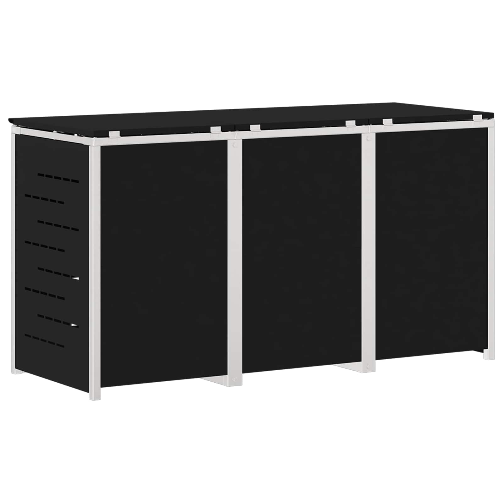 Skraldespand opbevaring Sort 207 x 77,5 x 112,5 cm