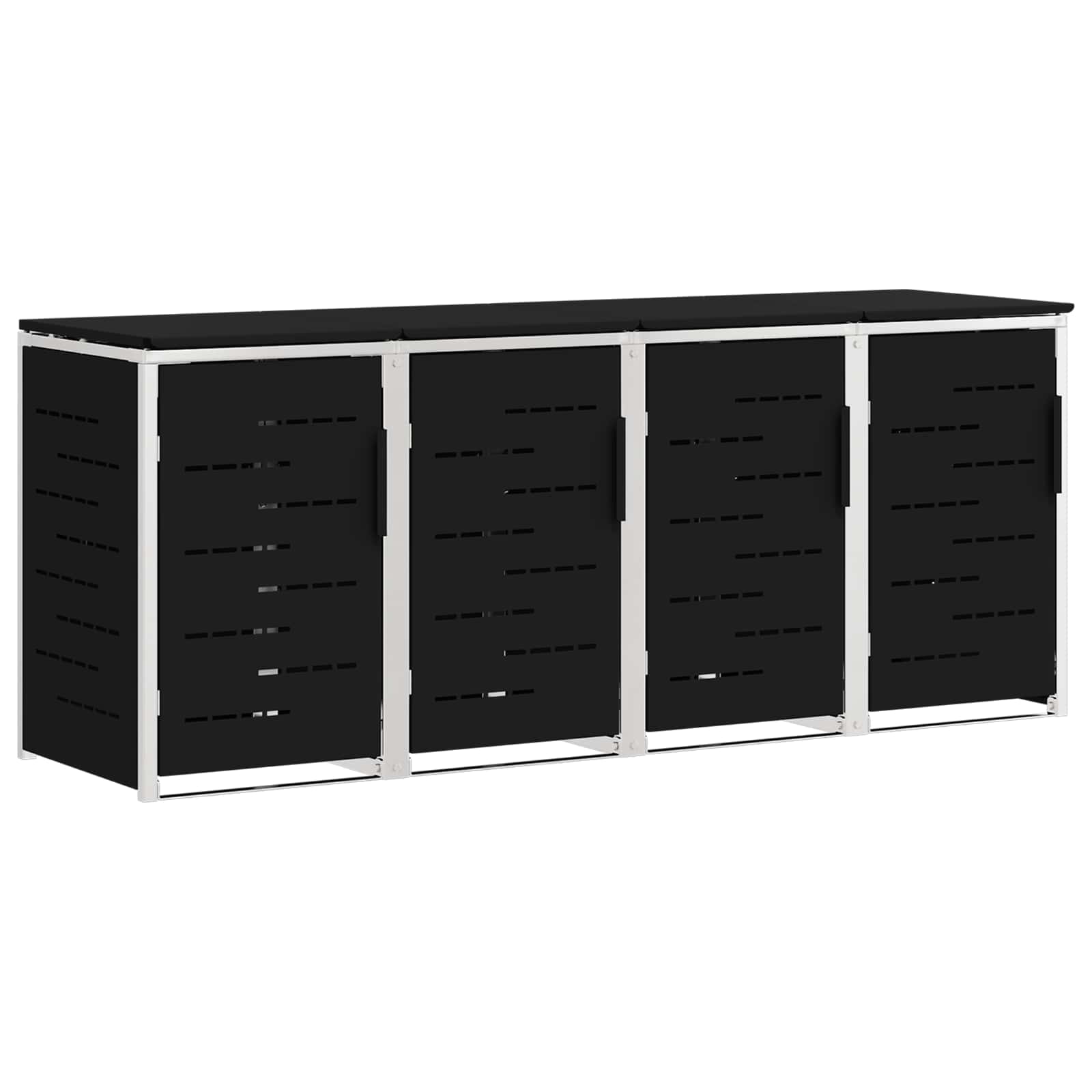 Skraldespand opbevaring Sort 276 x 77,5 x 112,5 cm
