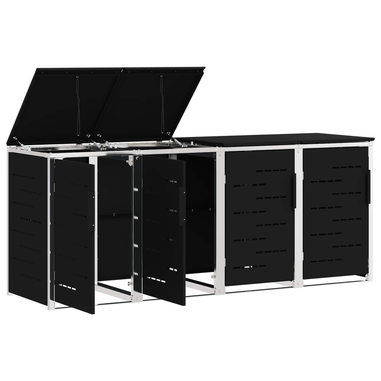 Skraldespand opbevaring Sort 276 x 77,5 x 112,5 cm