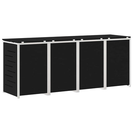 Skraldespand opbevaring for 4 Bins 240L Rustfrit stål Sort