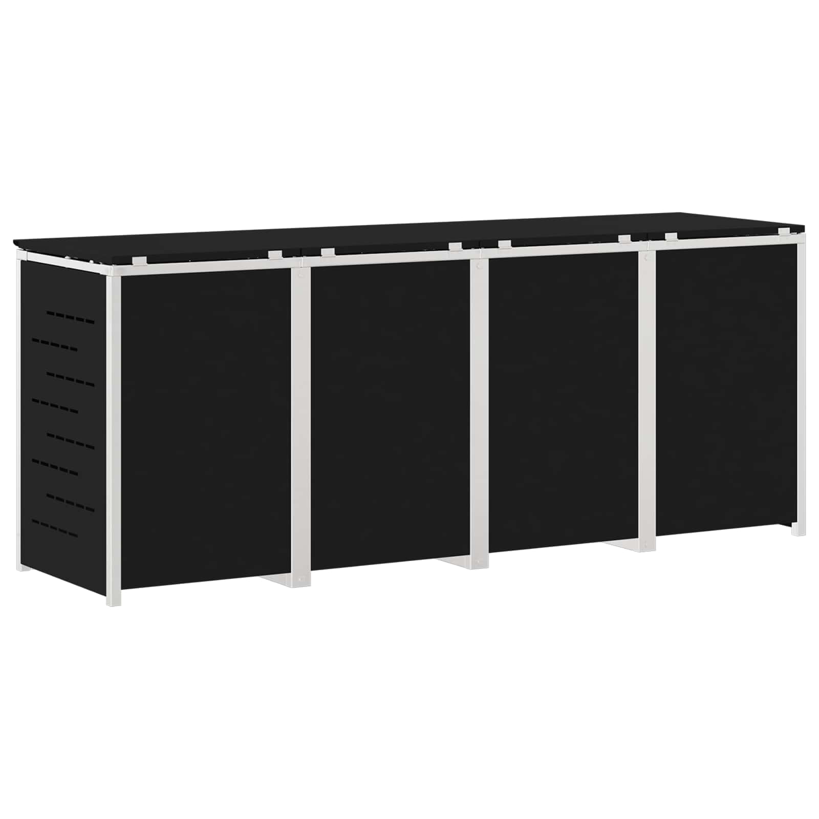 Skraldespand opbevaring Sort 276 x 77,5 x 112,5 cm