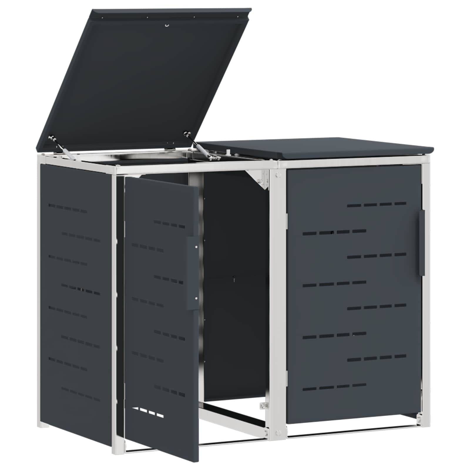 Skraldespand opbevaring Antracit 138 x 77,5 x 112,5 cm