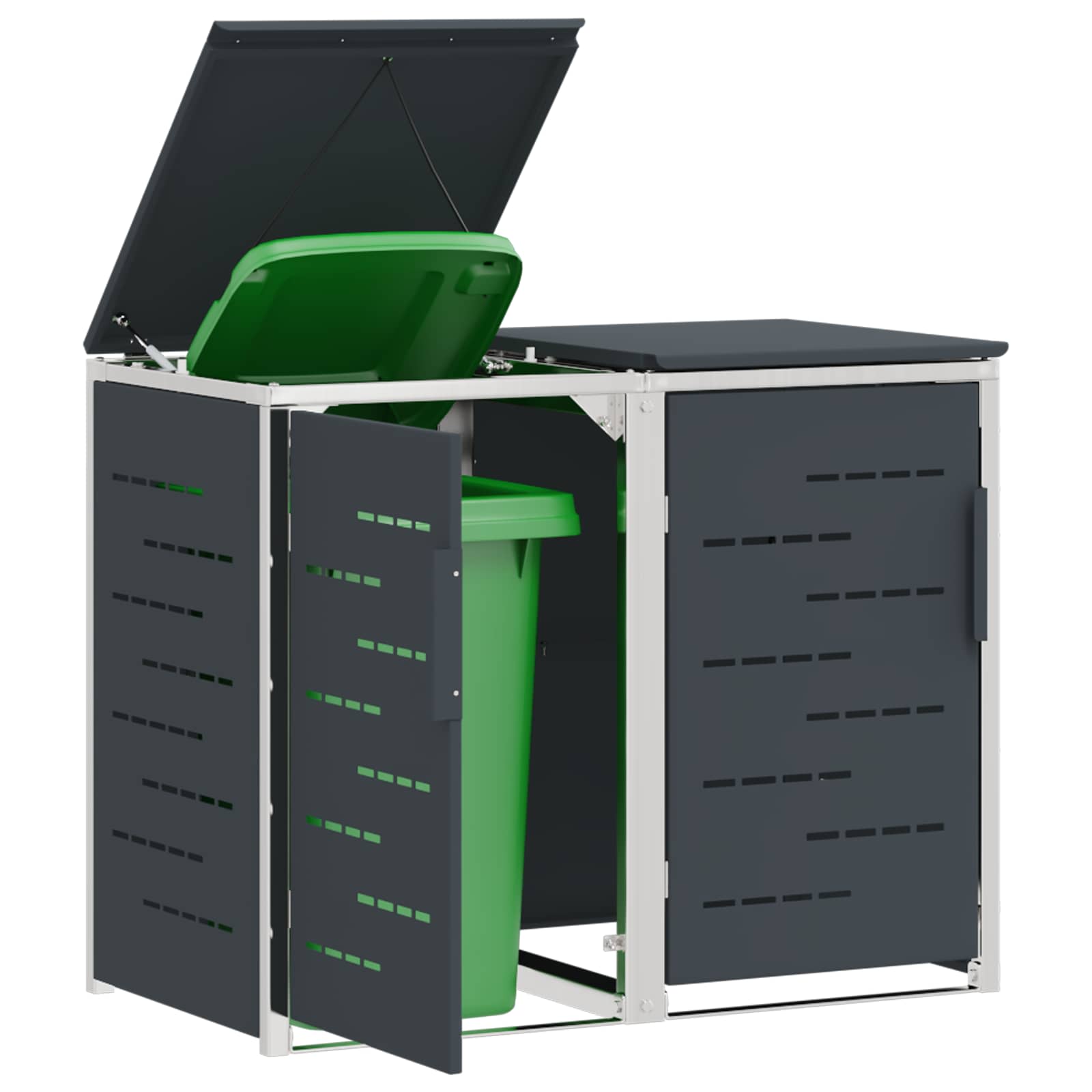 Skraldespand opbevaring Antracit 138 x 77,5 x 112,5 cm