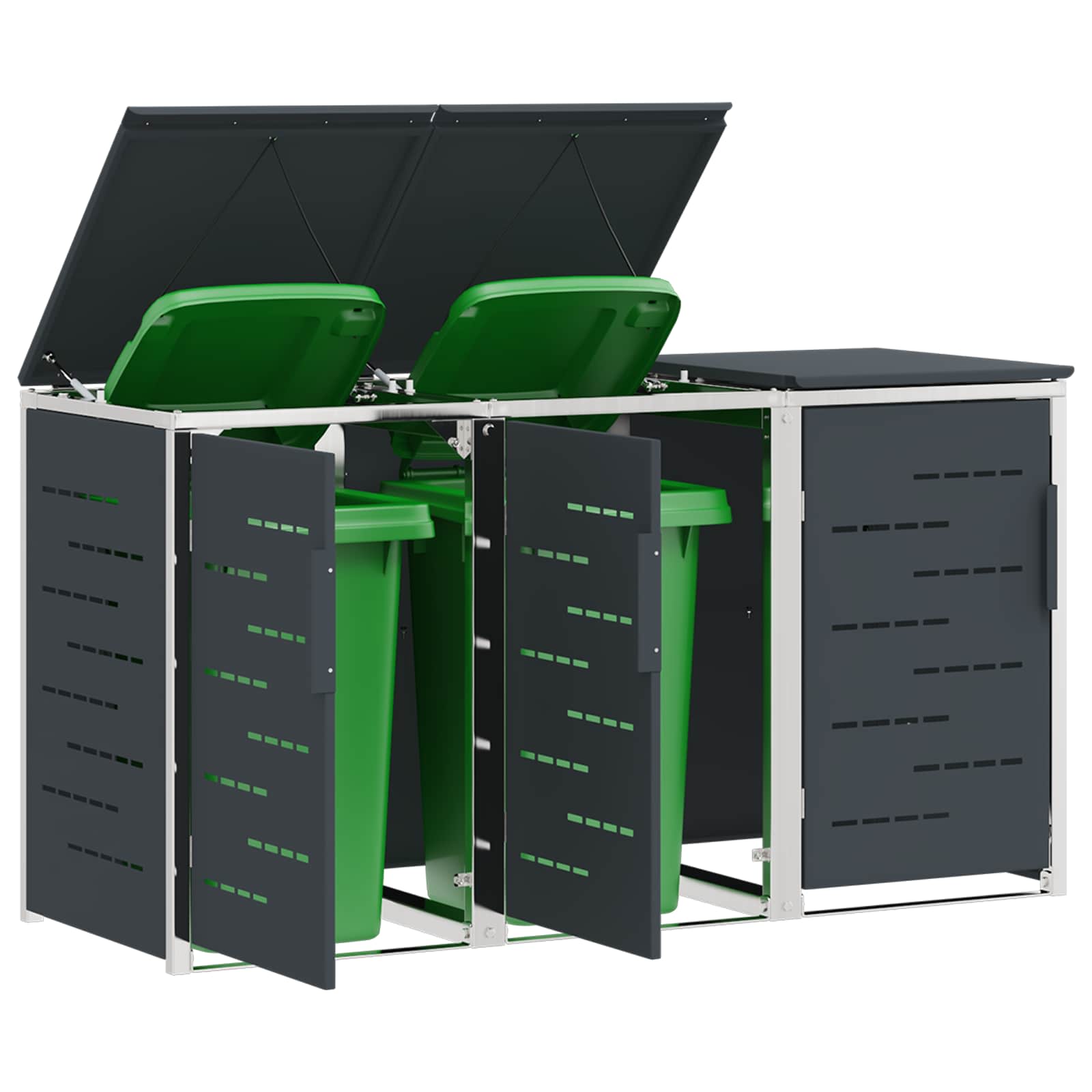 Skraldespand opbevaring Antracit 207 x 77,5 x 112,5 cm