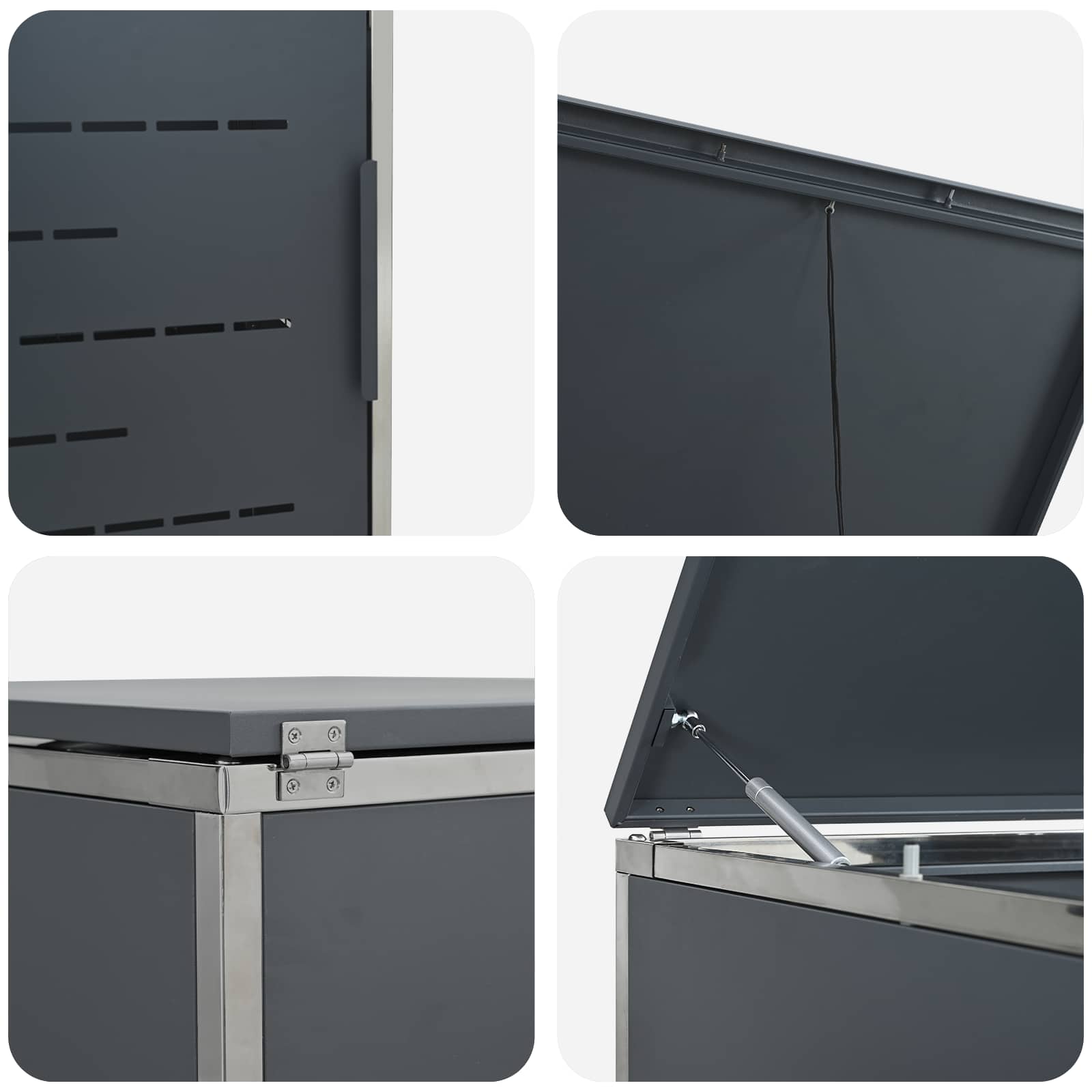 Skraldespand opbevaring Antracit 276 x 77,5 x 112,5 cm
