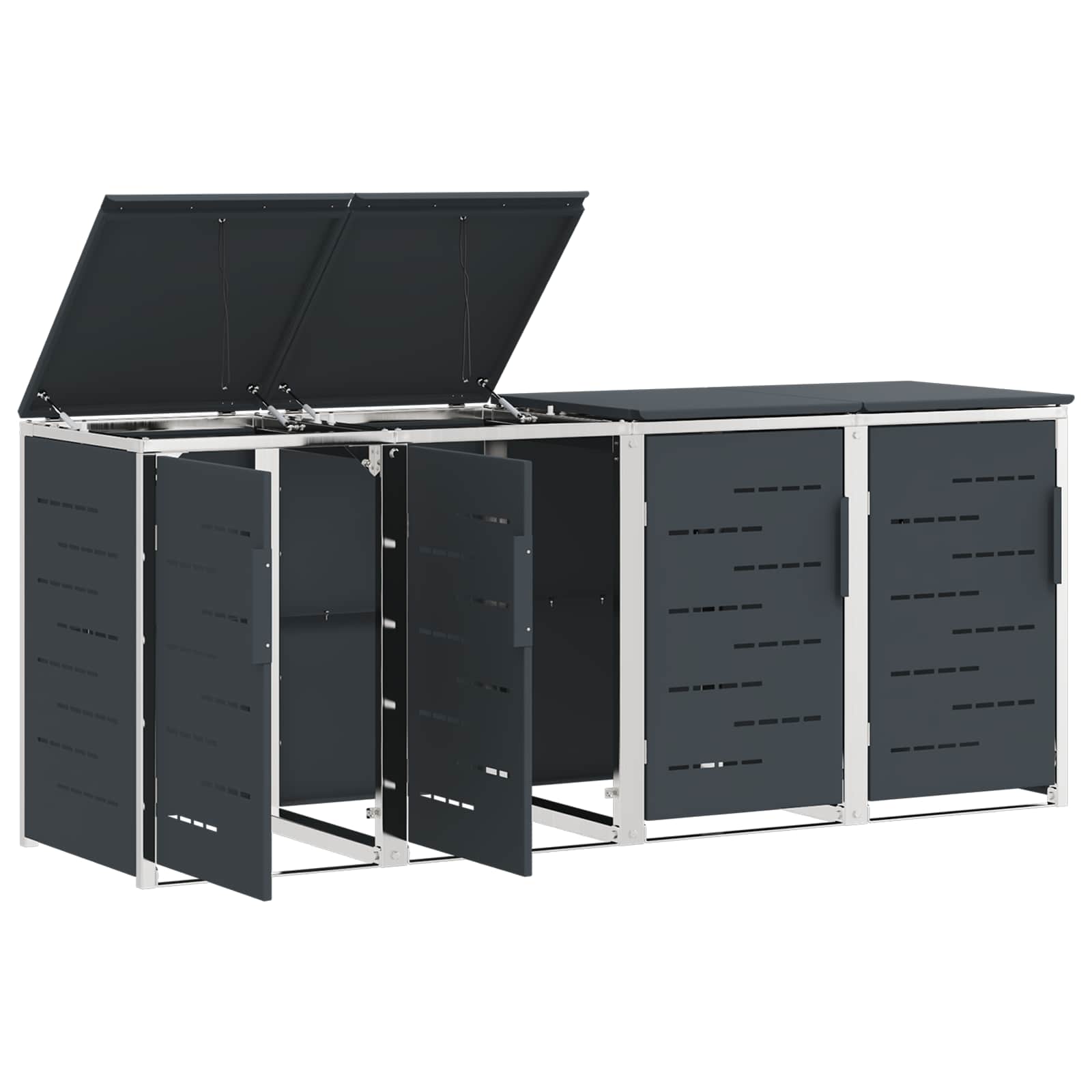 Skraldespand opbevaring Antracit 276 x 77,5 x 112,5 cm
