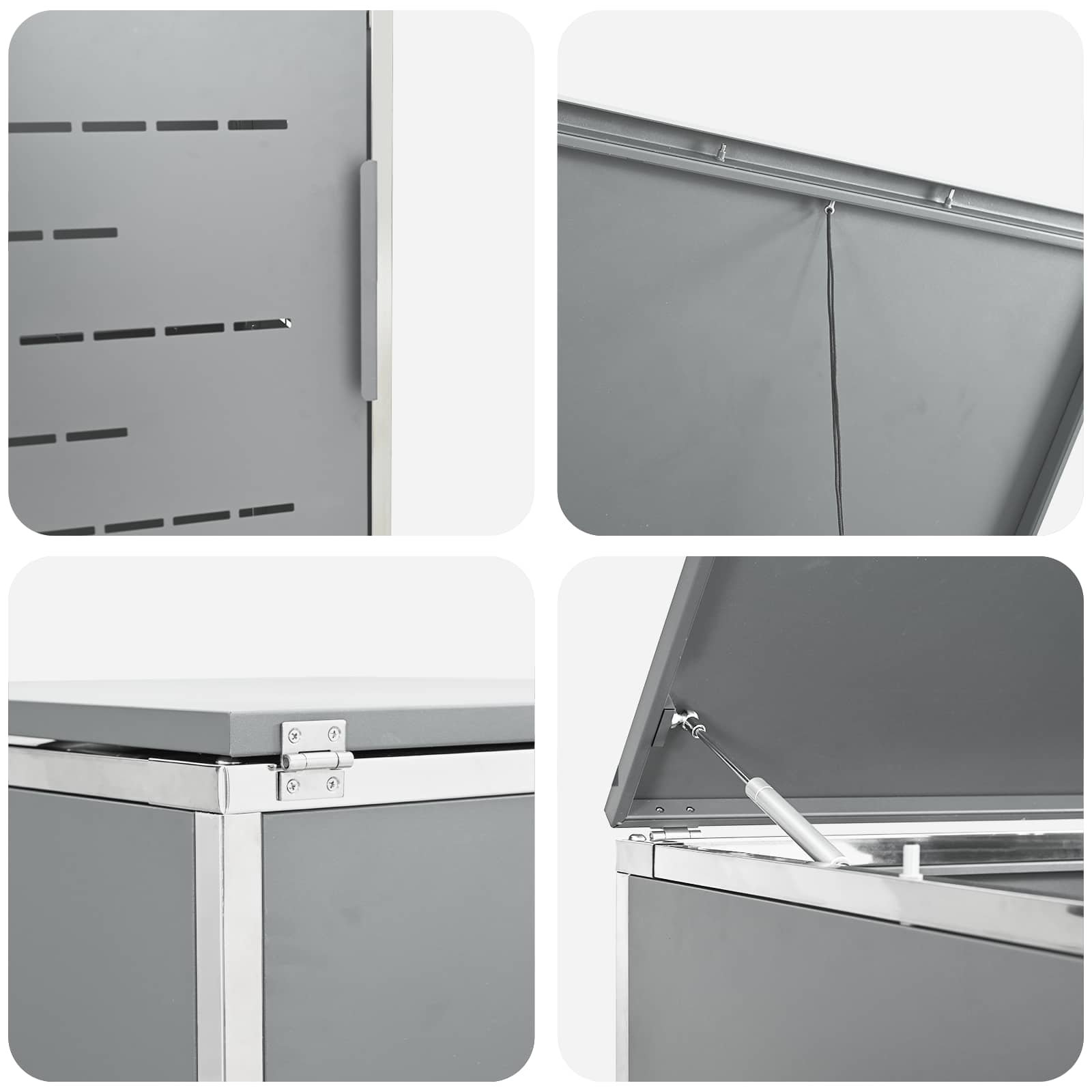 Skraldespand opbevaring Grå 138 x 77,5 x 112,5 cm Rustfrit stål